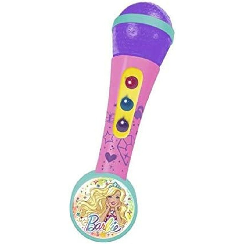 Juguetes Musicales Niños: Micrófono Karaoke Barbie Morado - Compra online en MegaJuguetes