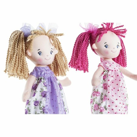 Muñecas Niñas de Trapo DKD Home Decor - Pack 2 Unidades Blanditas
