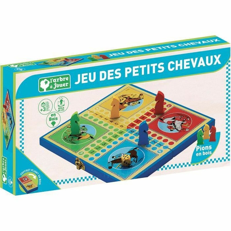 Juegos Mesa Niños L'Arbre a Jouer Jeu Des Petits Chevaux Madera Plegable