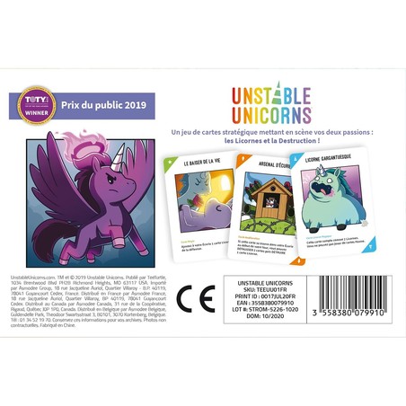 Juegos Mesa Niños Asmodee Unstable Unicorns: Estrategia y Humor