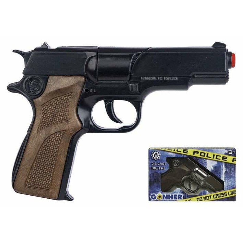 Pistola Petardos Niños Gonher Policía Negra - Compra online en MegaJuguetes