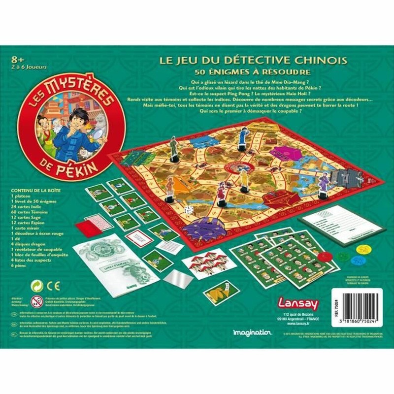 Juegos Mesa Niños Lansay Les Mysteres De Pekin: Detective y Lógica