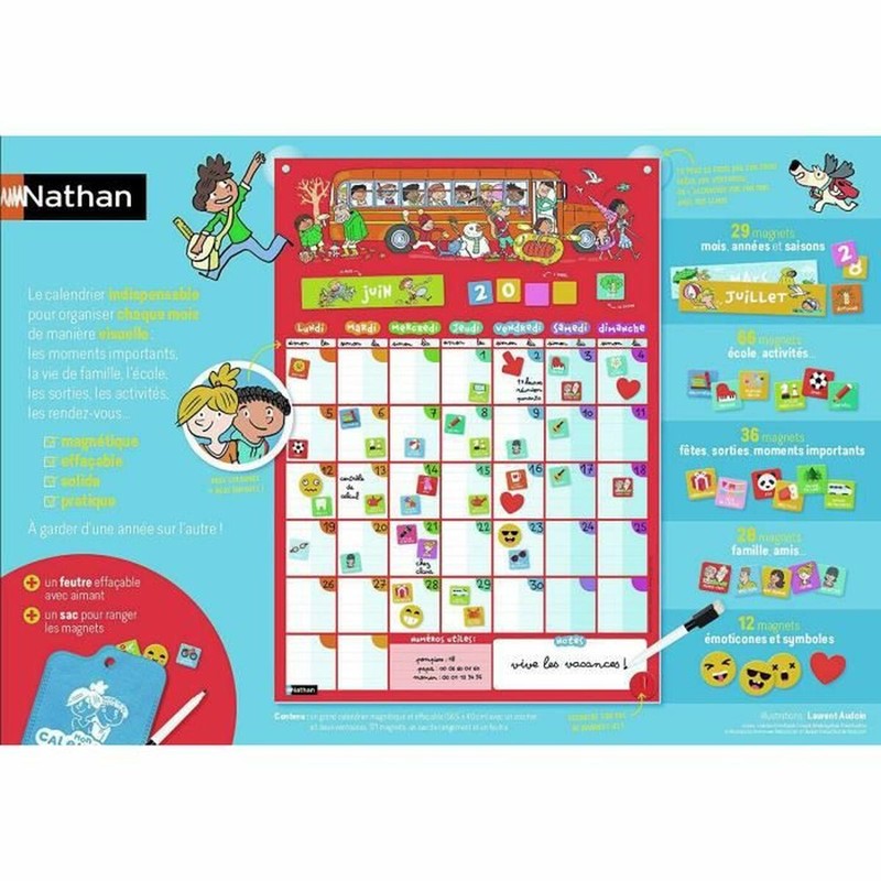 Juegos Mesa Niños Nathan My Perpetual Magnetic Calendar - Calendario Magnético Educativo
