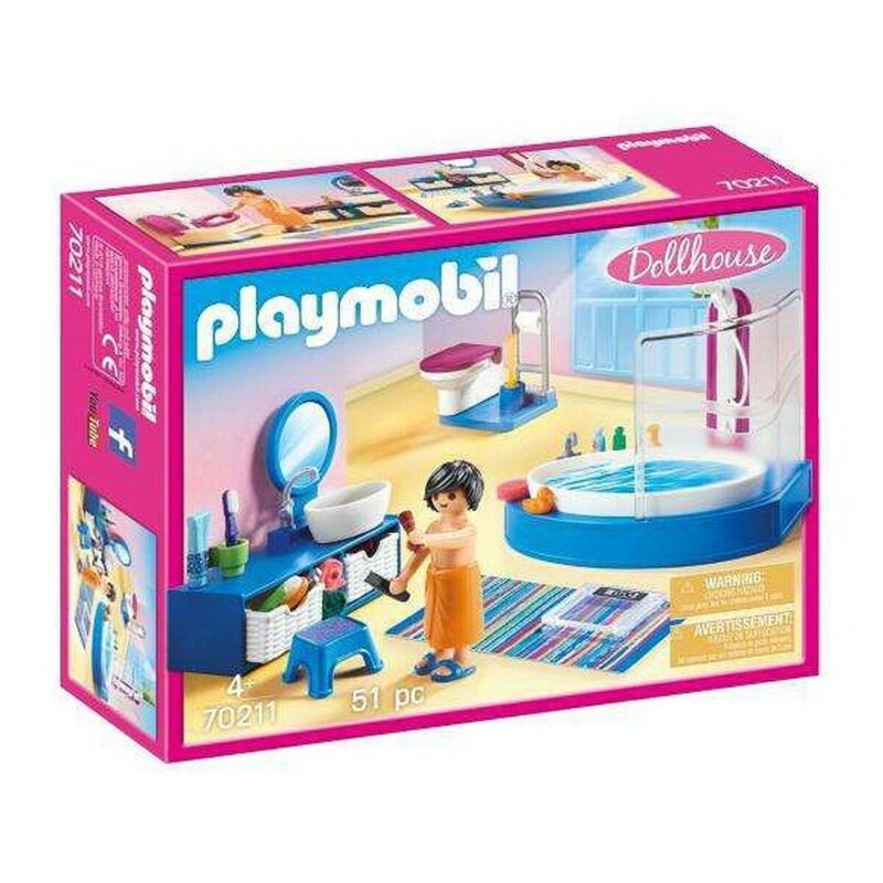 Figuras Acción Niños Playmobil 70211: Playset Baño Casa Muñecas - Compra online en MegaJuguetes