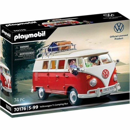Figuras Acción Niños: Playset Playmobil Volkswagen T1 Bus Rojo - Compra online en MegaJuguetes