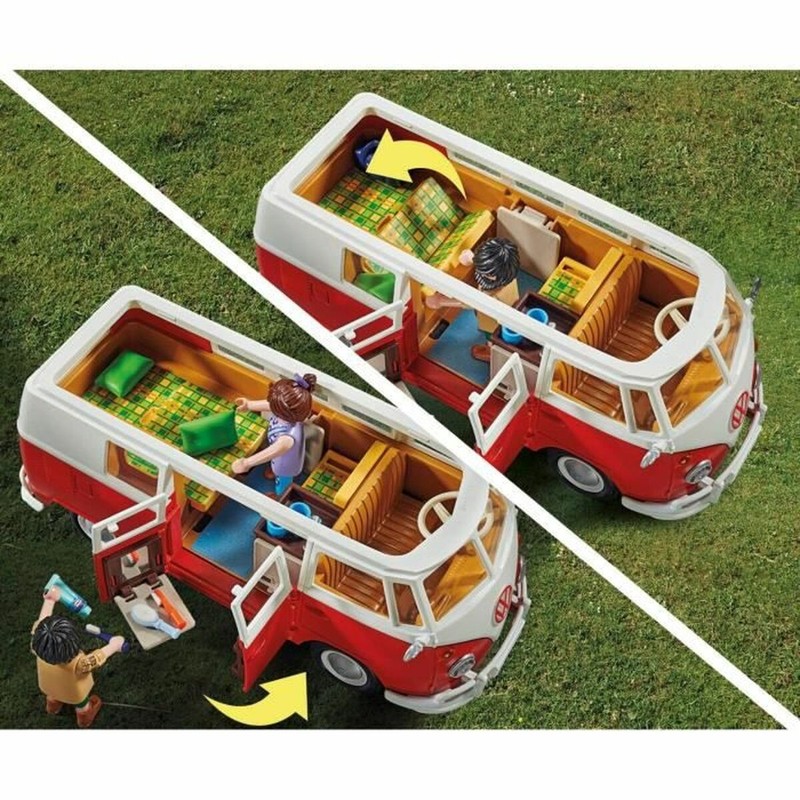 Figuras Acción Niños: Playset Playmobil Volkswagen T1 Bus Rojo