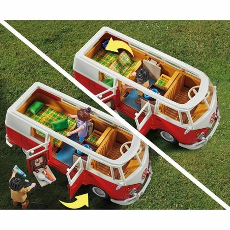 Figuras Acción Niños: Playset Playmobil Volkswagen T1 Bus Rojo