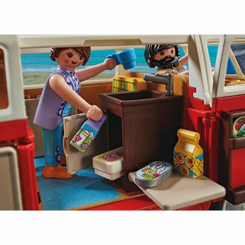 Figuras Acción Niños: Playset Playmobil Volkswagen T1 Bus Rojo