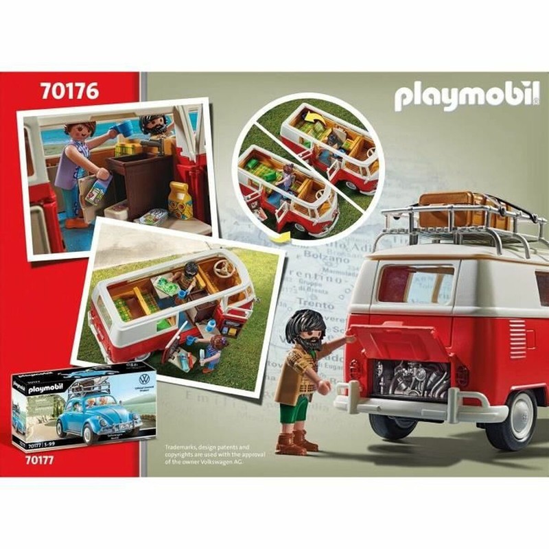 Figuras Acción Niños: Playset Playmobil Volkswagen T1 Bus Rojo