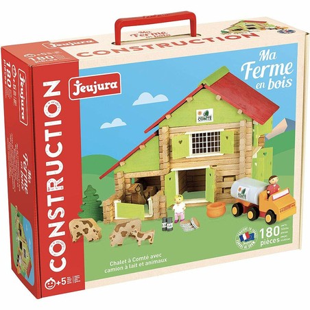 Figuras Acción Niños Playset Granja Madera Jeujura 180 Piezas