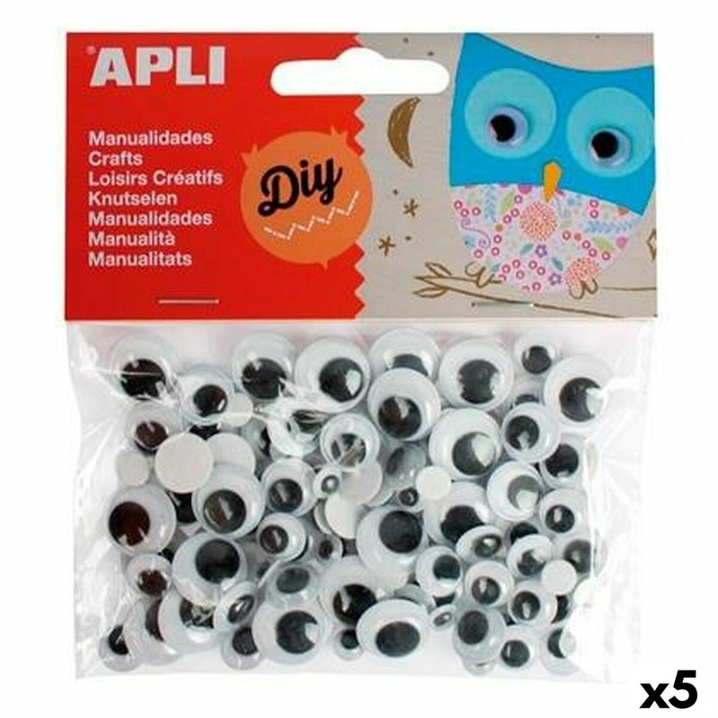 Manualidades Niños: Set de Pegatinas Apli Ojos Negro x5 - Compra online en MegaJuguetes