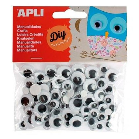 Manualidades Niños: Set de Pegatinas Apli Ojos Negro x5