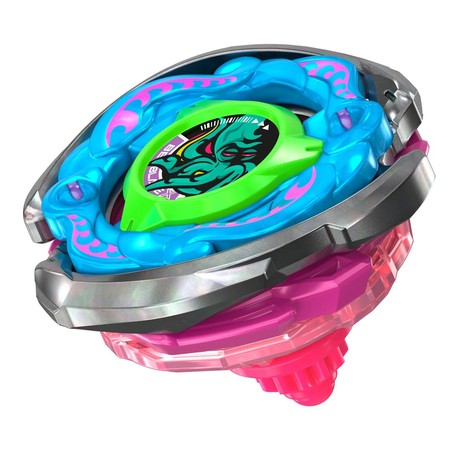 Peonza Beyblade Hasbro girando en arena de batalla
