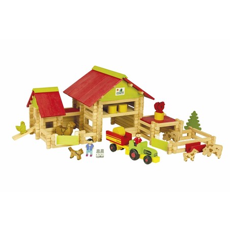 Figuras Acción Niños: Playset Granja Madera Jeujura 220 Piezas