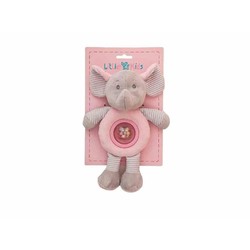 Peluches Niños: Sonajero Elefante Rosa Boli BigBuy Fun 25cm - Compra online en MegaJuguetes