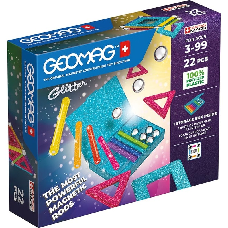 Figuras Acción Niños: Playset Geomag Glitter Magnético (22 Piezas) - Compra online en MegaJuguetes