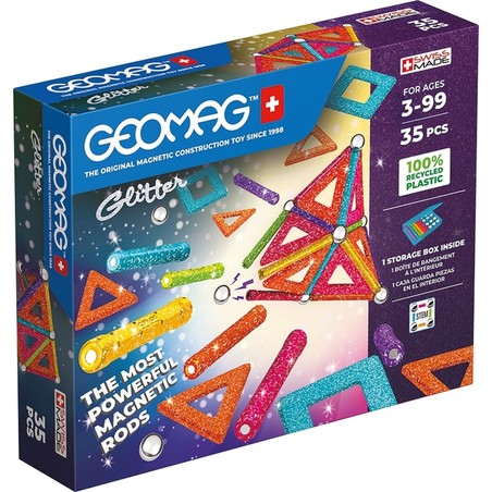 Figuras Acción Niños: Geomag Glitter Playset Magnético (35 Piezas) - Compra online en MegaJuguetes