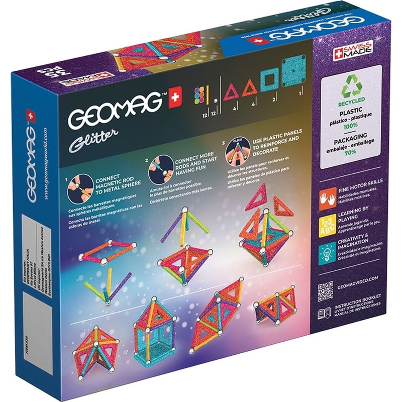 Figuras Acción Niños: Geomag Glitter Playset Magnético (35 Piezas)