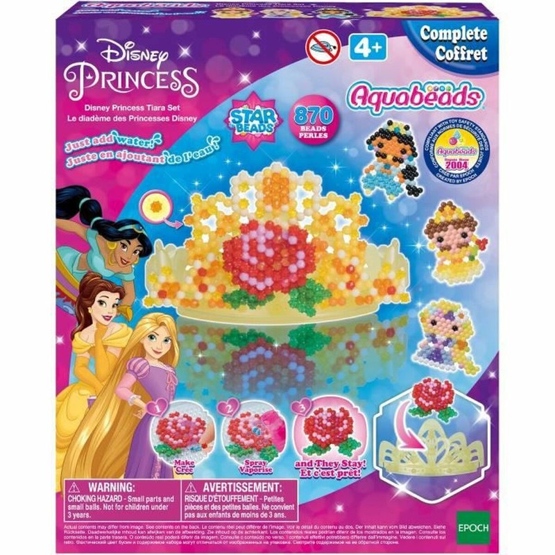 Manualidades Niños: Abalorios Aquabeads Disney Princess Tiara 870 Piezas - Compra online en MegaJuguetes