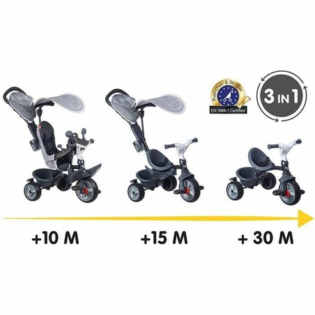 Juguetes Exterior Niños: Triciclo Smoby Baby Driver Plus Gris