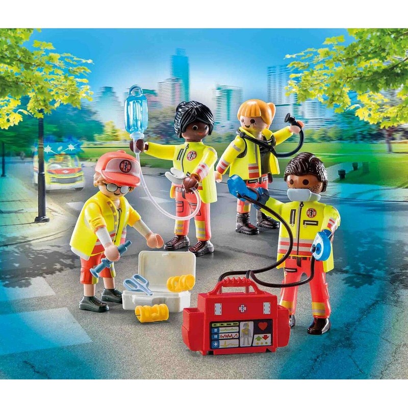 Figuras Acción Niños Playset Playmobil City Life Rescue Team 71244