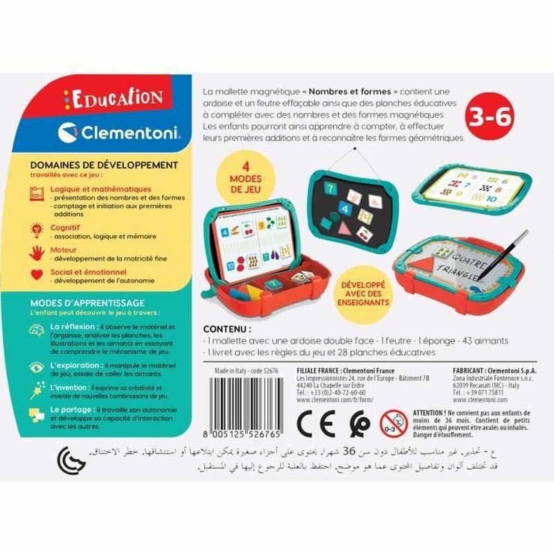 Juego de Mesa para Niños Clementoni: Aprende Formas y Números