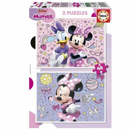 Puzzle infantil Educa Minnie Mouse - Set 2x48 piezas - Compra online en MegaJuguetes