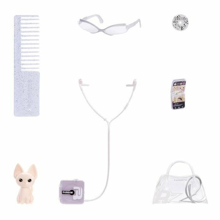 Detalle del vestido desmontable de muñeca Rainbow High