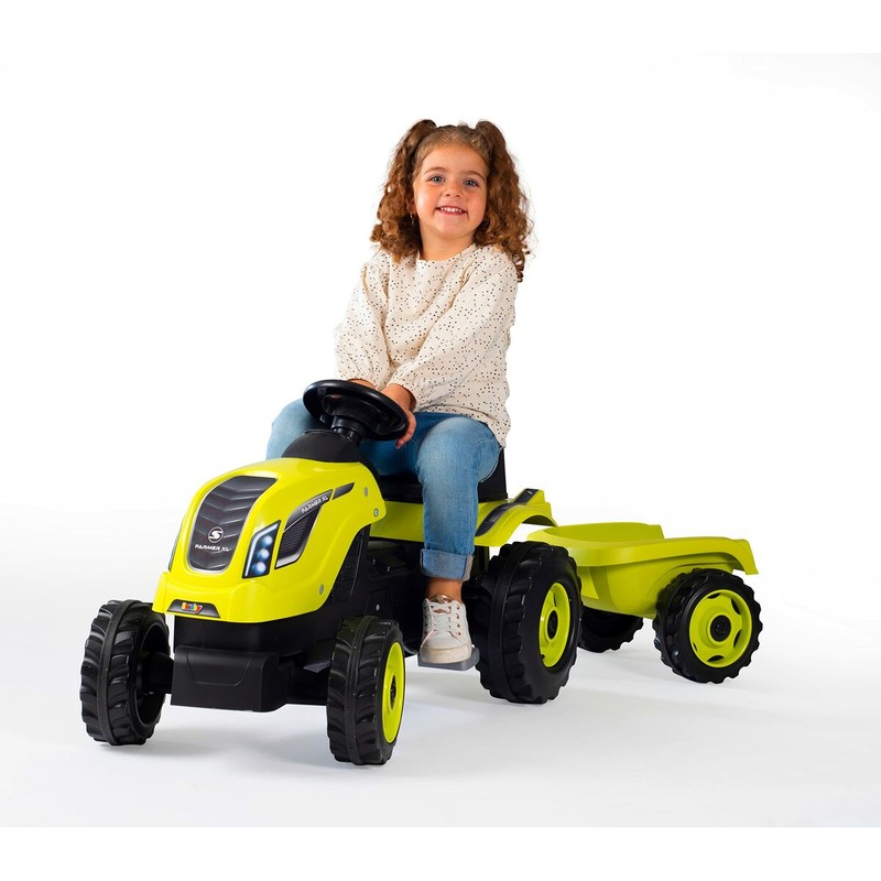 Juguetes Exterior Niños: Correpasillos Smoby Tractor Remolque