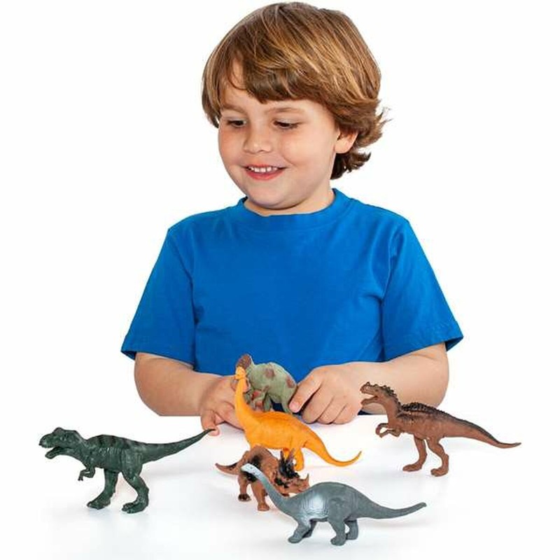Figuras Acción Niños Moltó: Set de Dinosaurios Plástico 6 Piezas