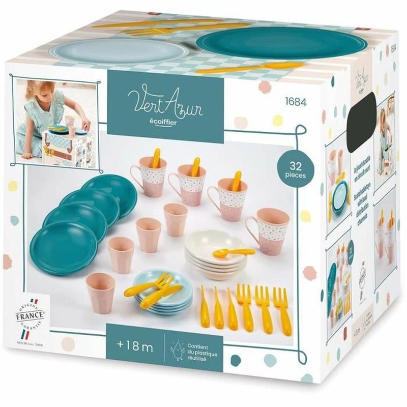 Juego Simbólico Niños: Set Vajilla Ecoiffier 32 Piezas - Compra online en MegaJuguetes