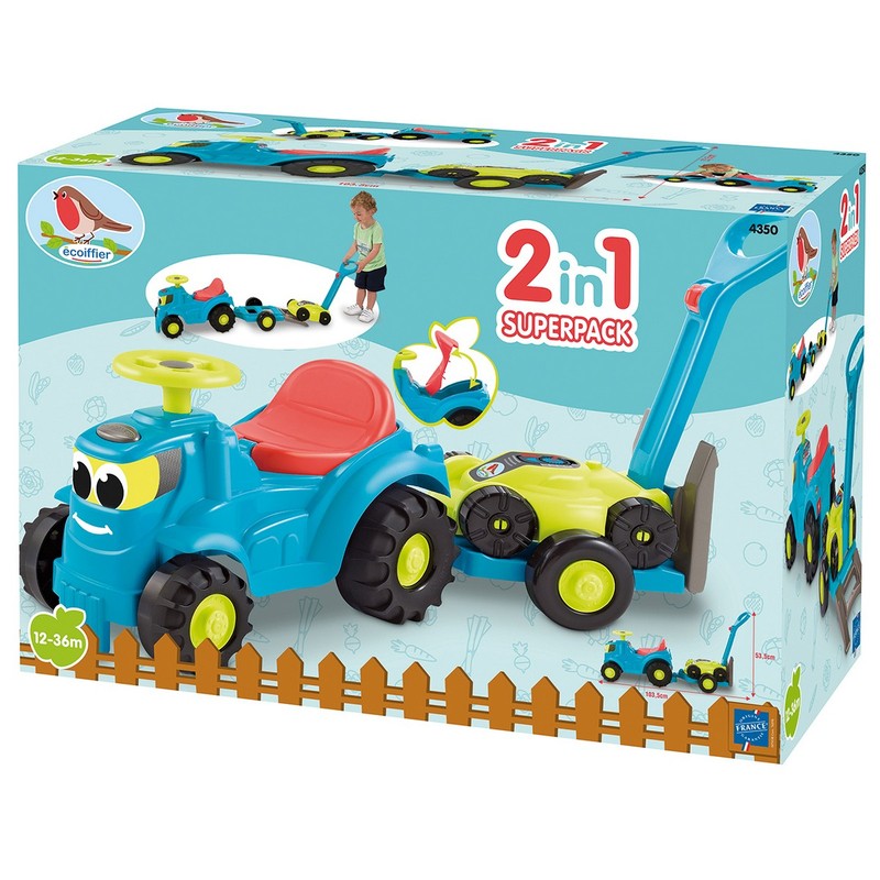 Juguetes Exterior Niños - Correpasillos Ecoiffier Tractor Remolque