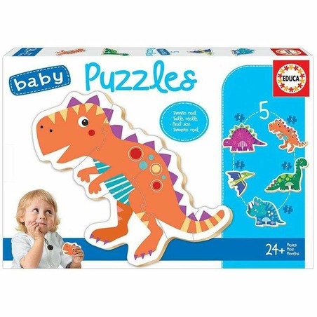 Puzzle Infantil Educa Dinosaurio - 5 Piezas de Madera - Compra online en MegaJuguetes