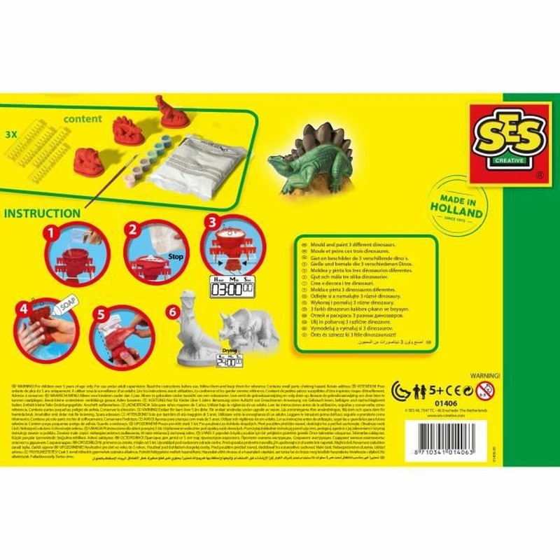 Manualidades Niños SES Creative: Set de Moldear Dinosaurios