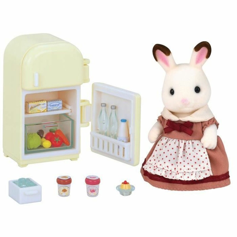 Figuras Acción Niños Sylvanian Families: Mamá Conejo Chocolate con Frigorífico - Compra online en MegaJuguetes