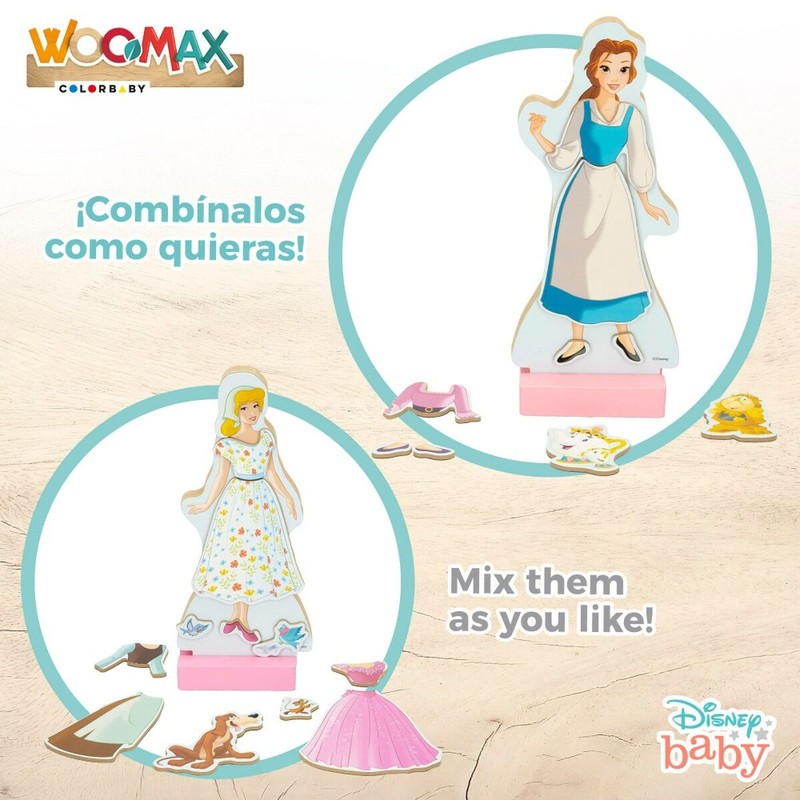 Figuras Acción Niños Disney Princess - Set de Madera WOOMAX