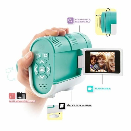 Cámara creativa para niños, proyector portátil azul