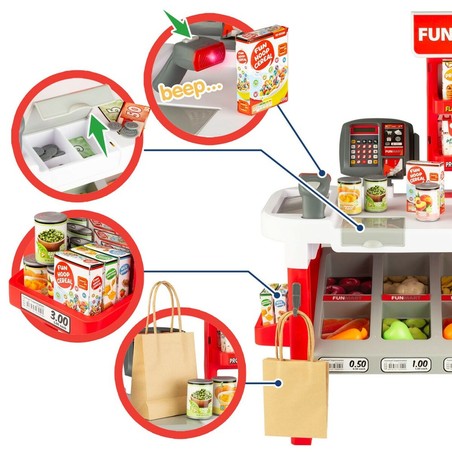 Juego Simbólico Niños: Supermercado Funville Funmart con Luz y Sonido