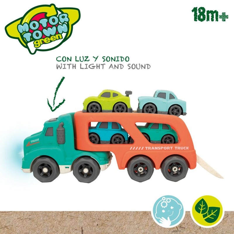 Coches Juguete Niños: Camión Portavehículos Motor Town Luz y Sonido