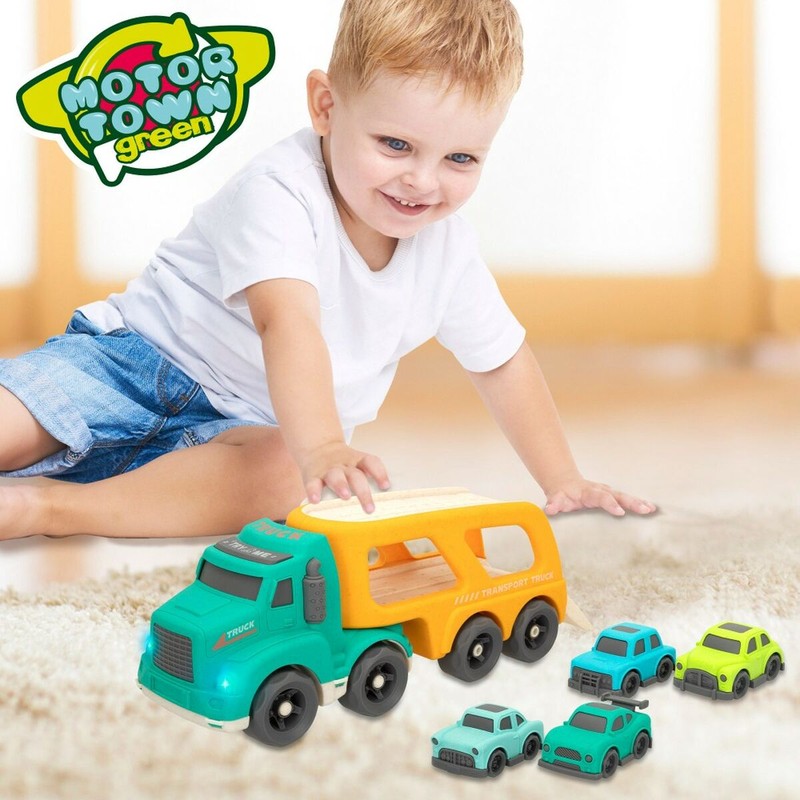 Coches Juguete Niños: Camión Portavehículos Motor Town Luz y Sonido