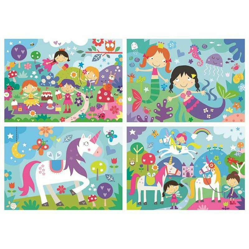 Manualidades Niños: Set 4 Puzzles Educa Fantasía - Compra online en MegaJuguetes