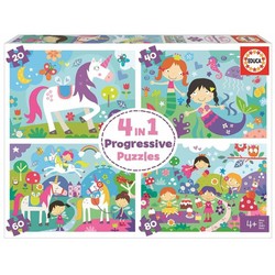 Manualidades Niños: Set 4 Puzzles Educa Fantasía - Compra online en MegaJuguetes 2