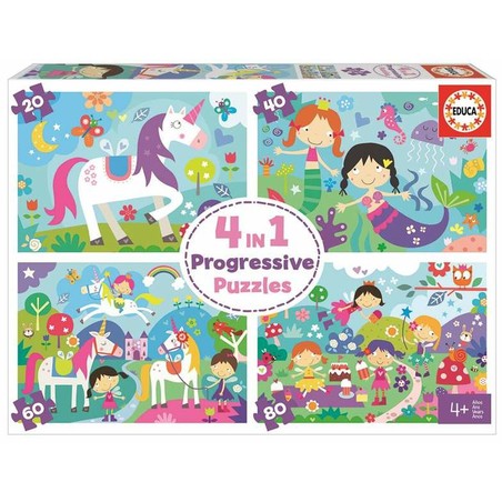 Manualidades Niños: Set 4 Puzzles Educa Fantasía