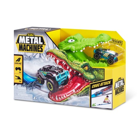 Coches Juguete Niños Zuru Metal Machines Pista Lanzadora Croc Attack