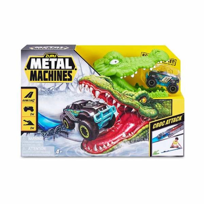 Coches Juguete Niños Zuru Metal Machines Pista Lanzadora Croc Attack