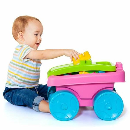 Bloques de Construcción para Niños Moltó Carrito Rosa 20 Piezas