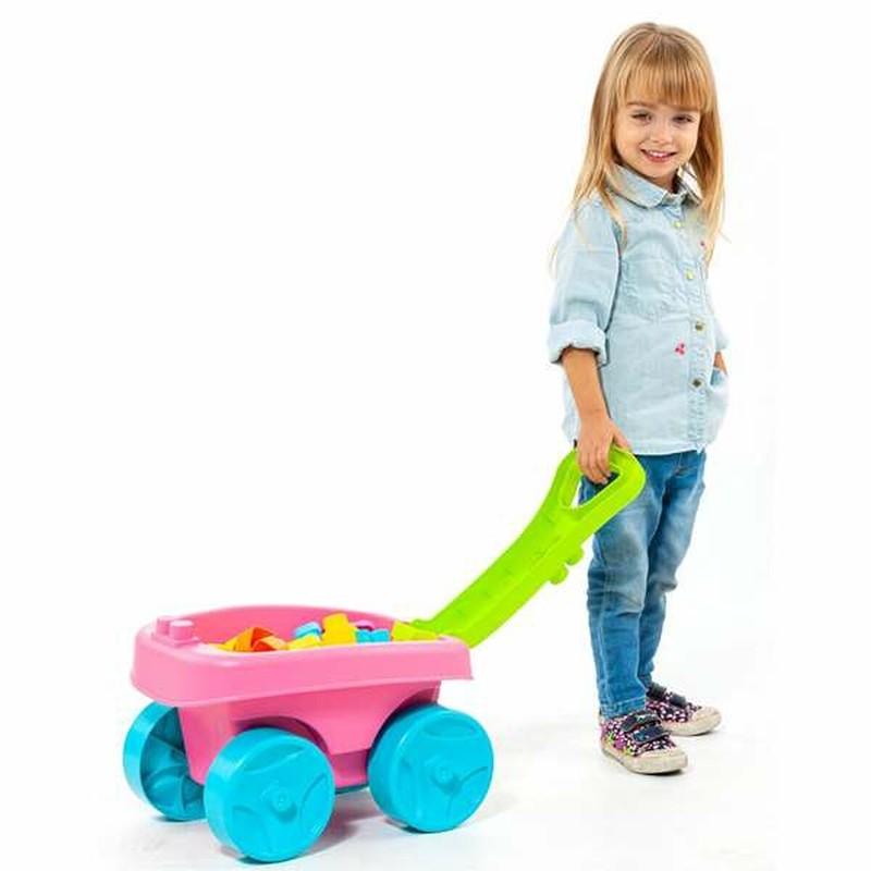 Bloques de Construcción para Niños Moltó Carrito Rosa 20 Piezas