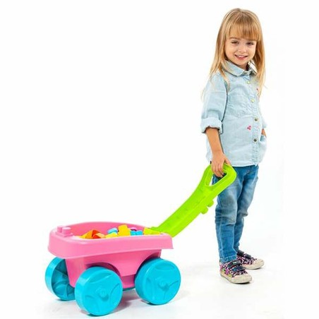 Bloques de Construcción para Niños Moltó Carrito Rosa 20 Piezas