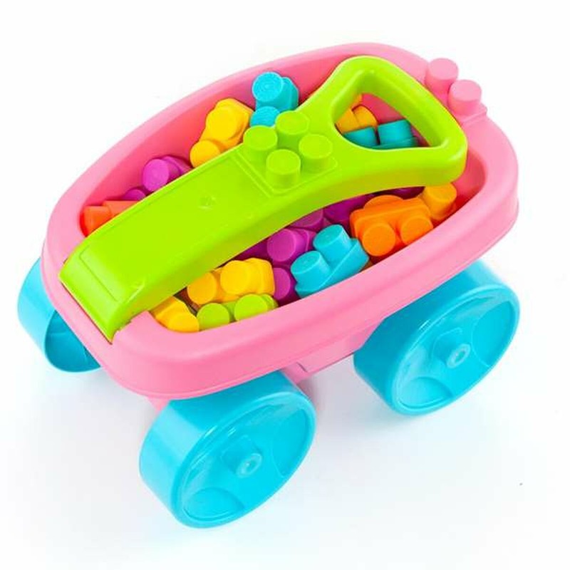 Bloques de Construcción para Niños Moltó Carrito Rosa 20 Piezas