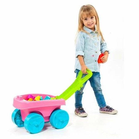 Bloques de Construcción para Niños Moltó Carrito Rosa 20 Piezas